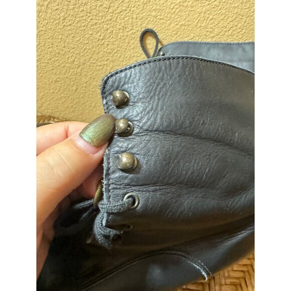 Vintage LA Canadienne Leather Lace-Up Ankle Boots With Block Heel Black Size 9.5 - Picture 6 of 11